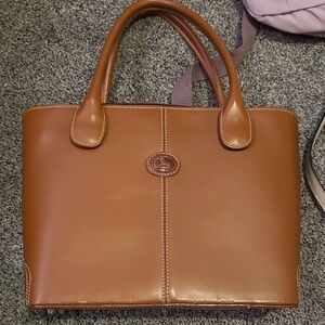 Cognac Leather Tote with Top Handles